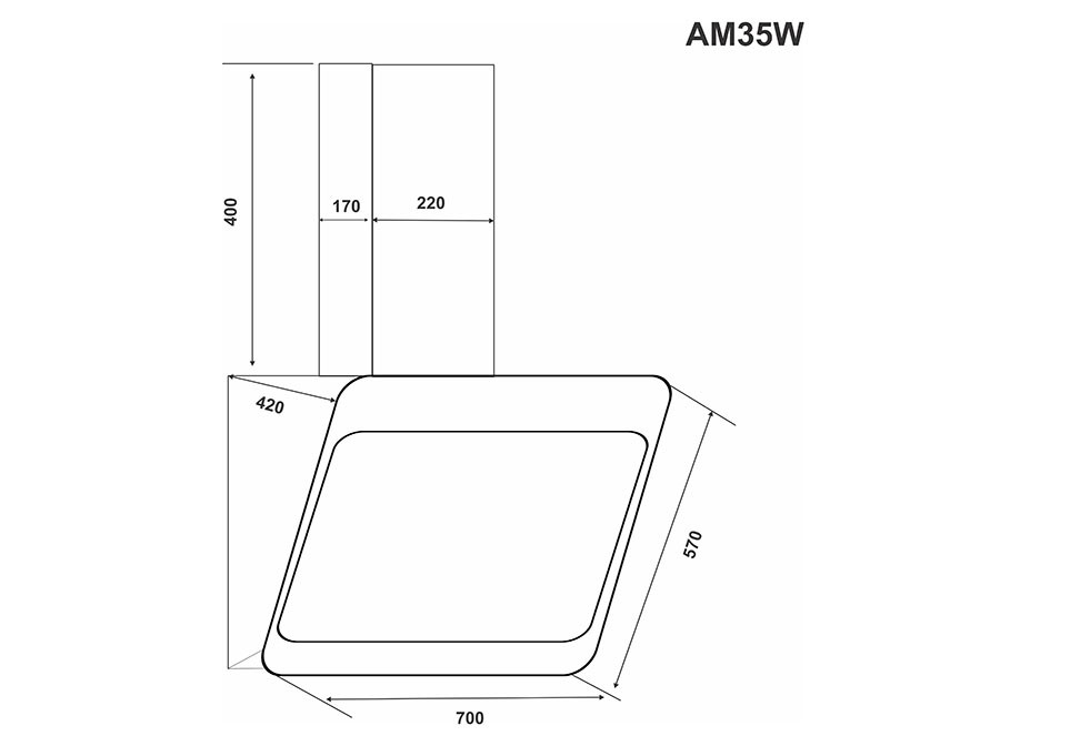 Máy hút mùi áp tường AM35W ( Amplia )